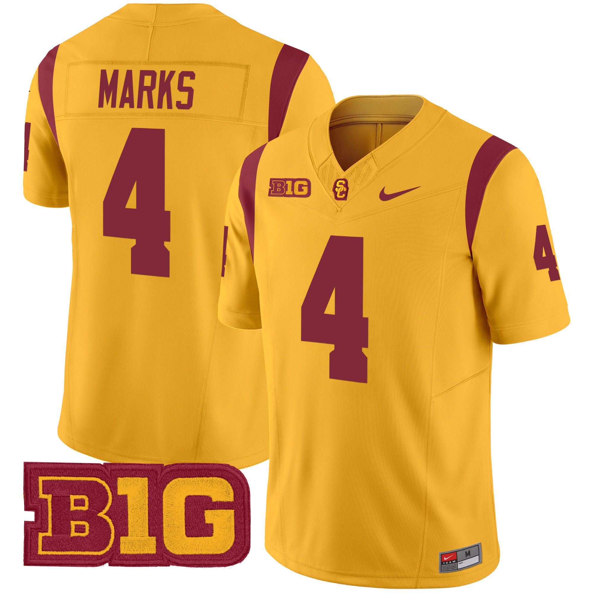 Men USC Trojans #4 Marks Yellow Nike 2024 Vapor Limited NCAA Jersey->ncaa teams->NCAA Jersey